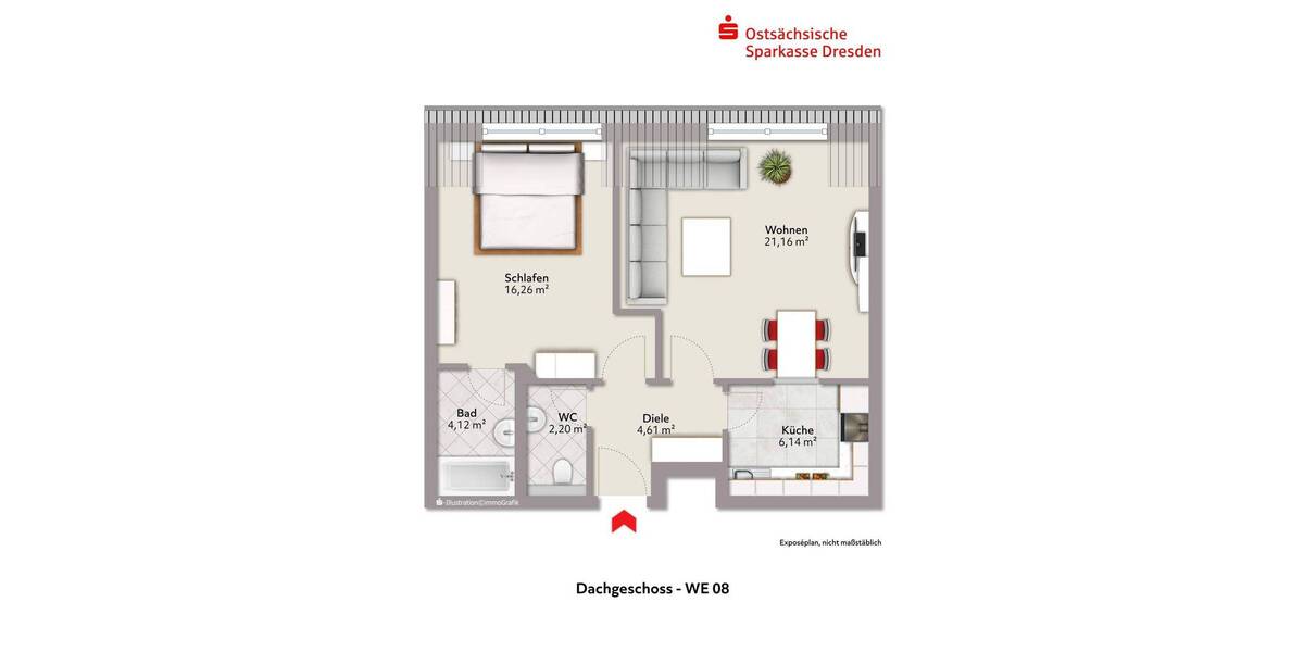 Etagenwohnung Pulsnitz - 2 Zimmer, 52 m&sup2;, 95.000&euro; | Angebot:26191048