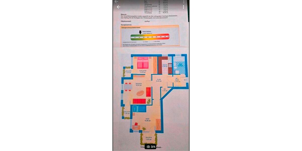 Etagenwohnung Burgoberbach - 3 Zimmer, 79 m&sup2;, 220.000&euro; | Angebot:26766343