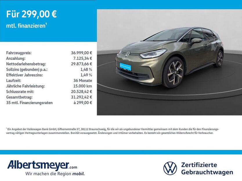 VW ID.3 22.553 km 36.999 € Leinefelde-Worbis/DE 37327