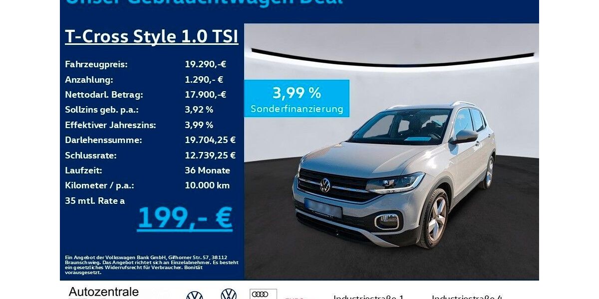 VW T-Cross 11.600 km 19.290 &euro; Heiligenroth 56412