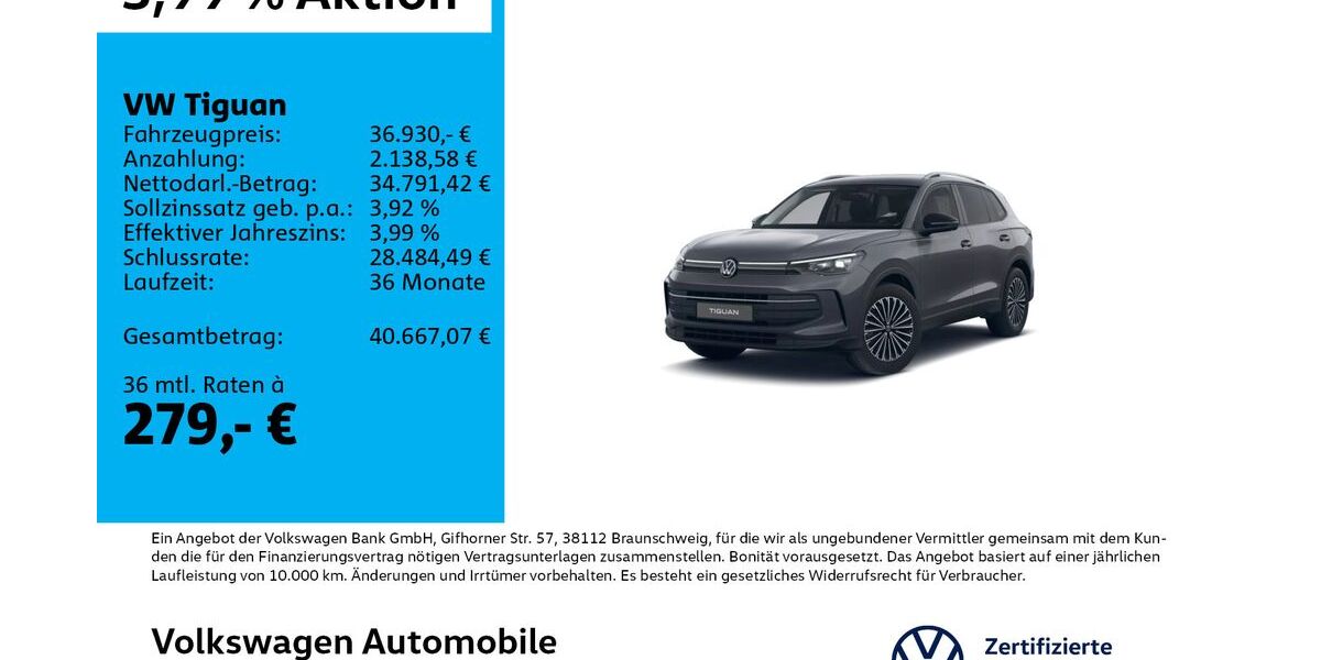 VW Tiguan 18.401 km 36.930 &euro; Leipzig 04277