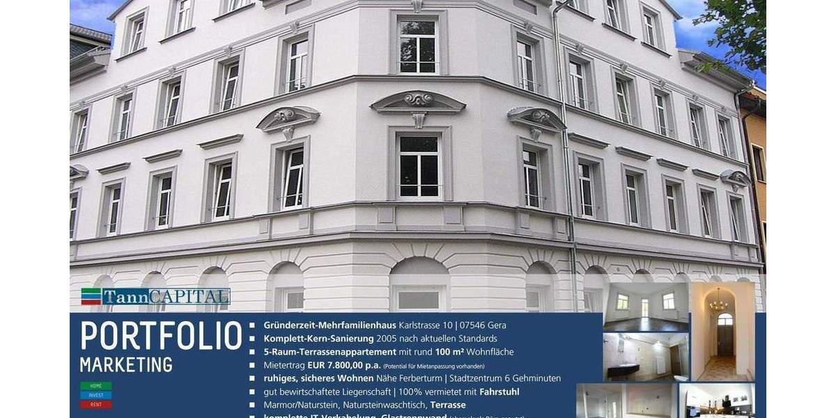 Terrassenwohnung Gera Ostviertel - 5 Zimmer, 144.000&euro; | Angebot:25669072