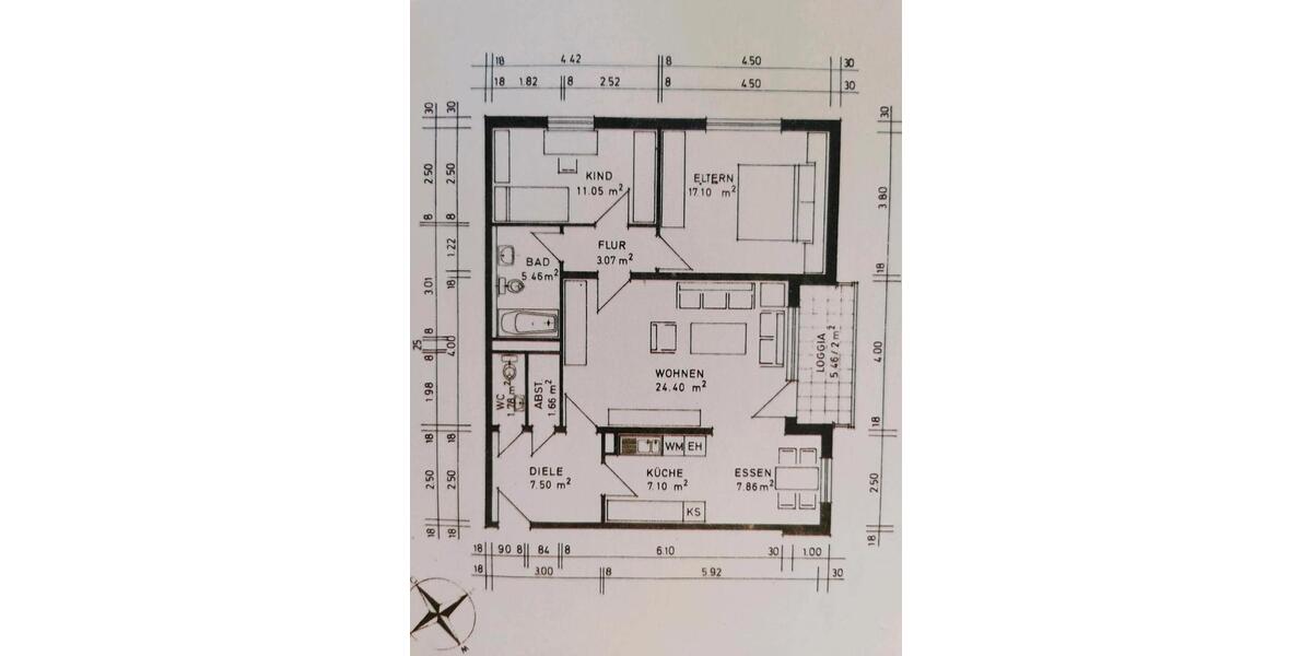 Etagenwohnung Brühl - 3.5 Zimmer, 89 m&sup2;, 1.280&euro; | Angebot:25940735
