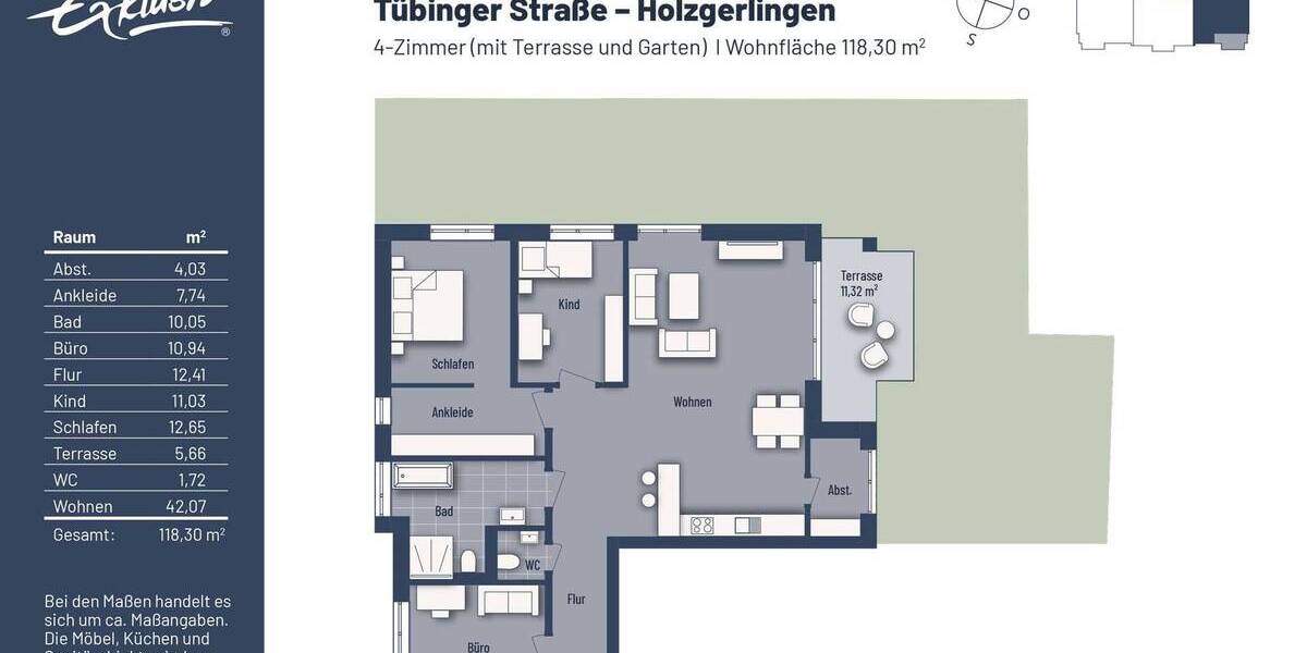 Etagenwohnung Holzgerlingen - 4 Zimmer, 118 m&sup2;, 745.000&euro; | Angebot:25836641