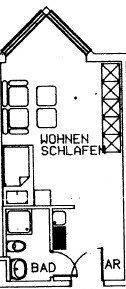 Etagenwohnung Weiden in der Oberpfalz - 1 Zimmer, 27 m&sup2;, 380&euro; | Angebot:26137413