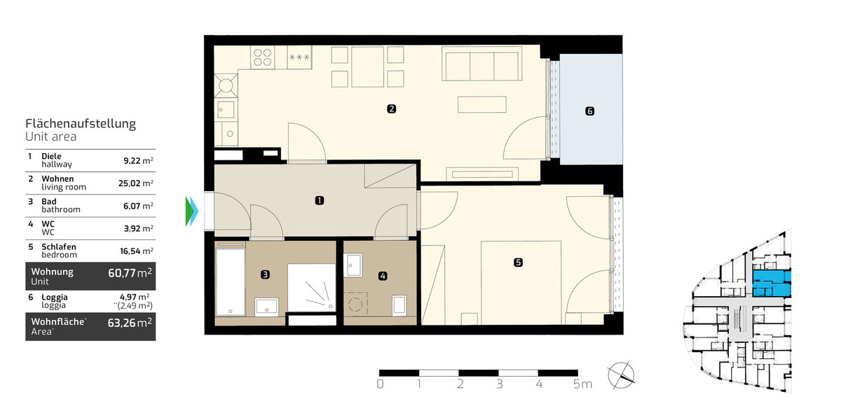 Etagenwohnung Dresden Leipziger Vorstadt - 2 Zimmer, 63 m&sup2;, 317.300&euro; | Angebot:26276009