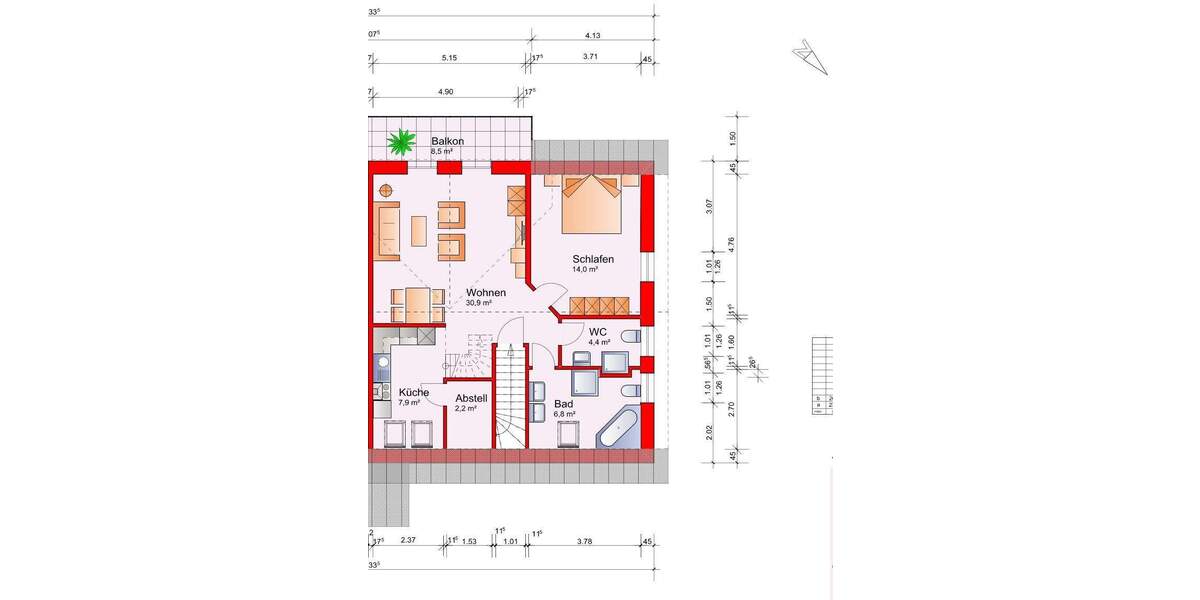 Etagenwohnung Wilhelmshaven Neuengroden - 4 Zimmer, 97 m&sup2;, 229.000&euro; | Angebot:25772323