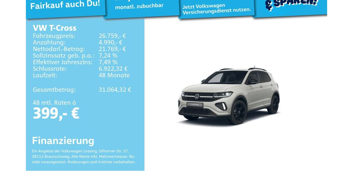VW T-Cross 3.900 km 26.491 &euro; Mannheim 68309