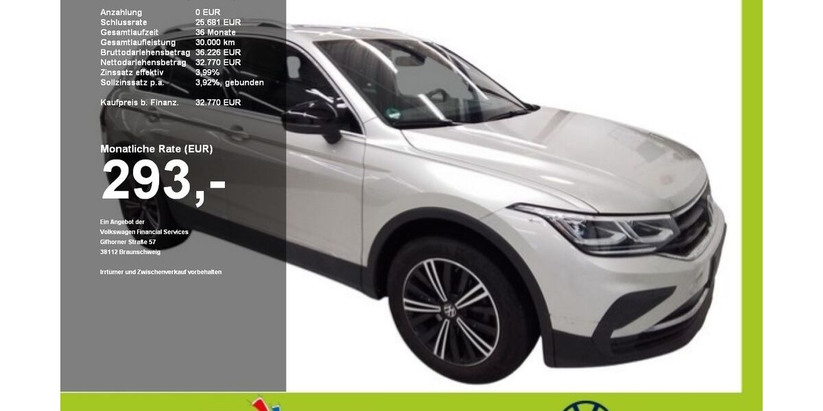 VW Tiguan 15.382 km 32.540 &euro; Mainburg 84048