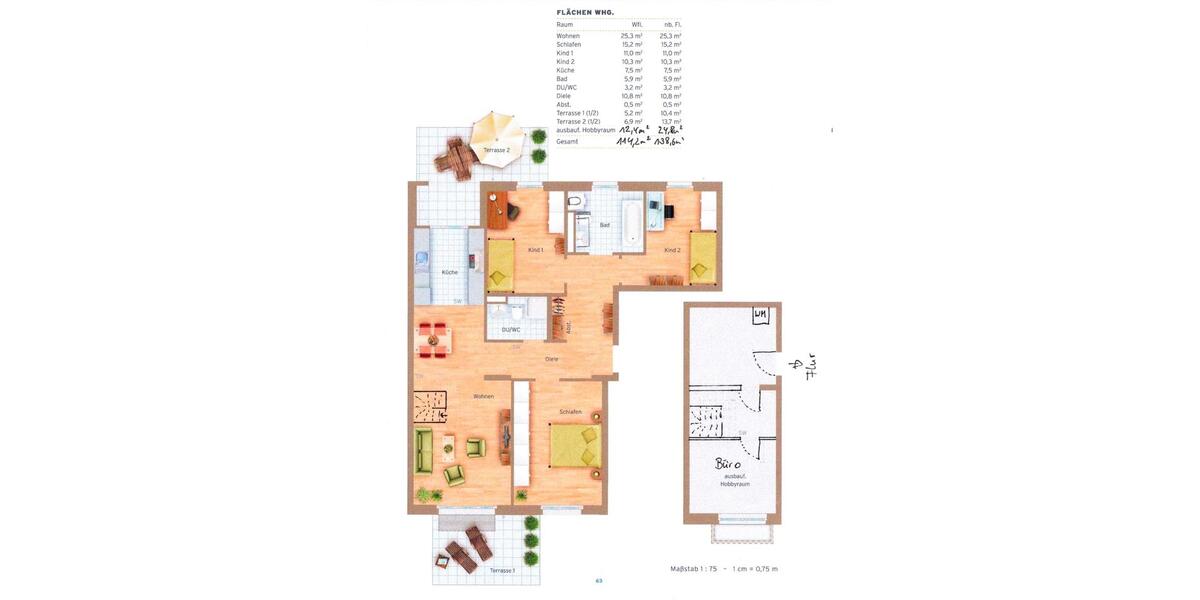Erdgeschoßwohnung München Ramersdorf-Perlach - 5 Zimmer, 115 m&sup2;, 1.199.000&euro; | Angebot:26316550