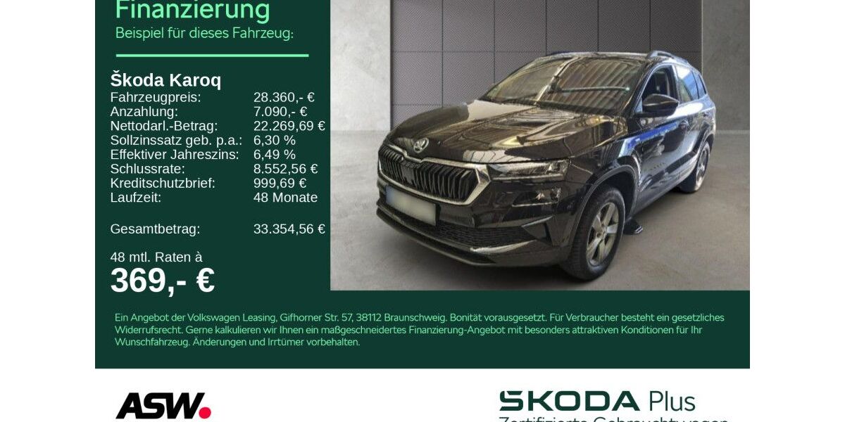Skoda Karoq 76.400 km 28.360 &euro; Heilbronn 74076
