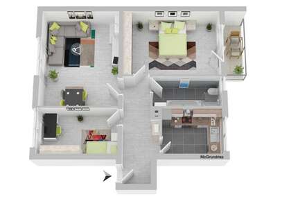 Wohnung zum Mieten in Frankfurt am Main 895 € 70 m²