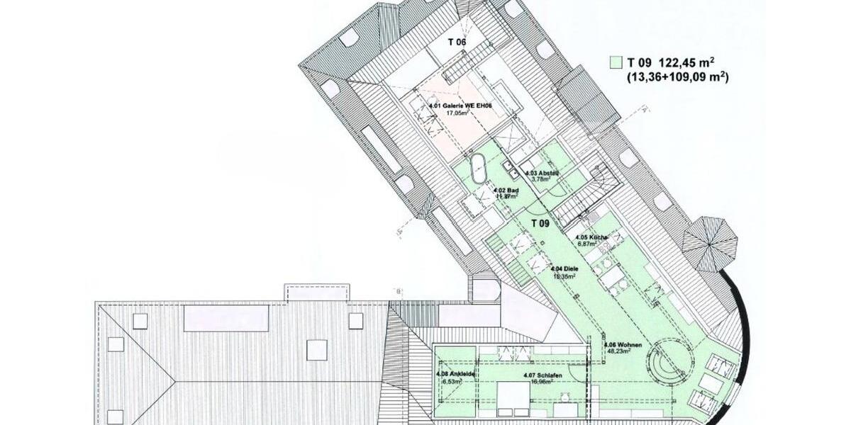 Dachgeschoßwohnung Erfurt - 2 Zimmer, 122 m&sup2;, 1.285&euro; | Angebot:25512316