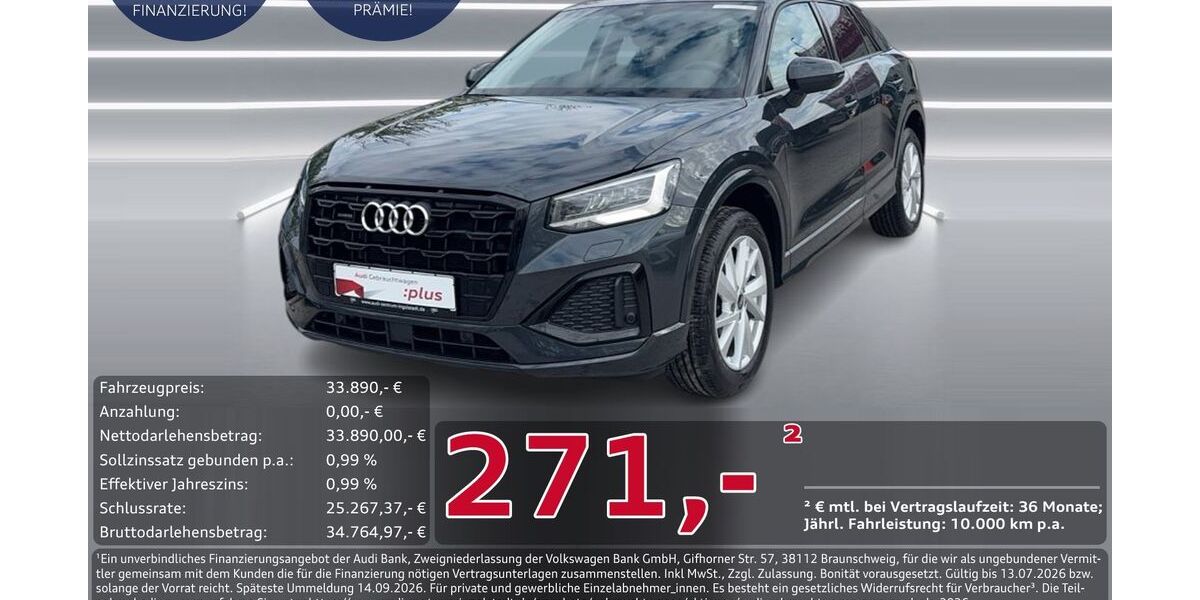 Audi Q2 27.687 km 33.890 &euro; Ingolstadt 85057