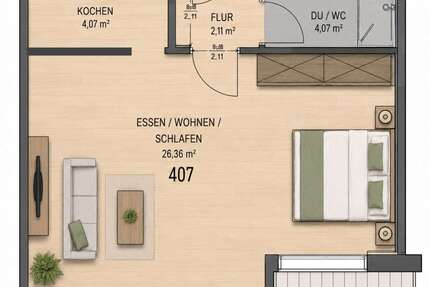 Wohnung Limbach-Oberfrohna Oberfrohna - 1 Zimmer, 35 m&sup2;, 238&euro; | Angebot:27130430