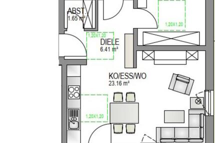2-Zimmerwohnung mit Terrasse und EBK