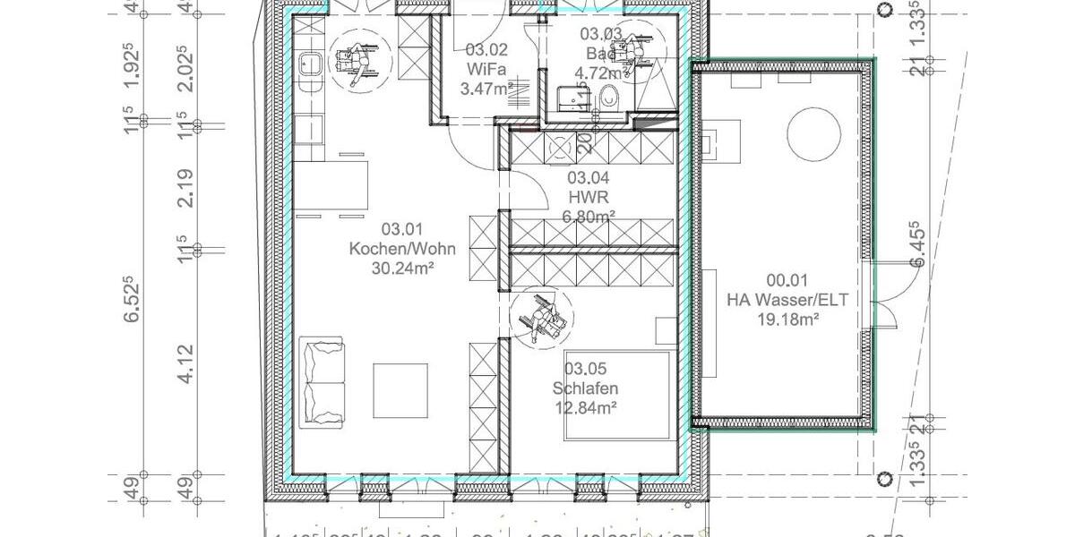 Erdgeschoßwohnung Brunsbüttel - 2 Zimmer, 58 m&sup2;, 738&euro; | Angebot:26419363