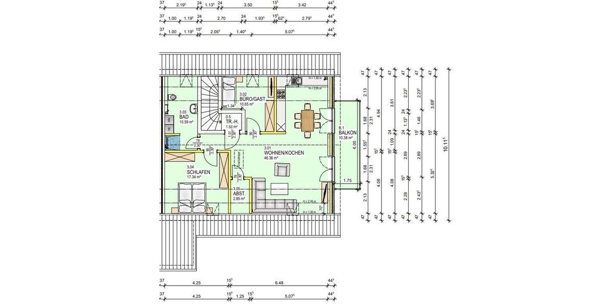 Dachgeschoßwohnung Weddingstedt - 3 Zimmer, 84 m&sup2;, 780&euro; | Angebot:26400099