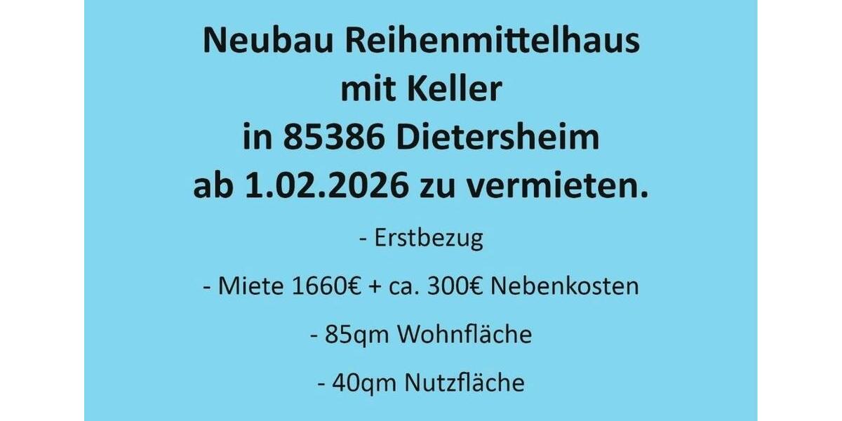 zu vermieten - Neubau Reihenmittelhaus 4 zimmer