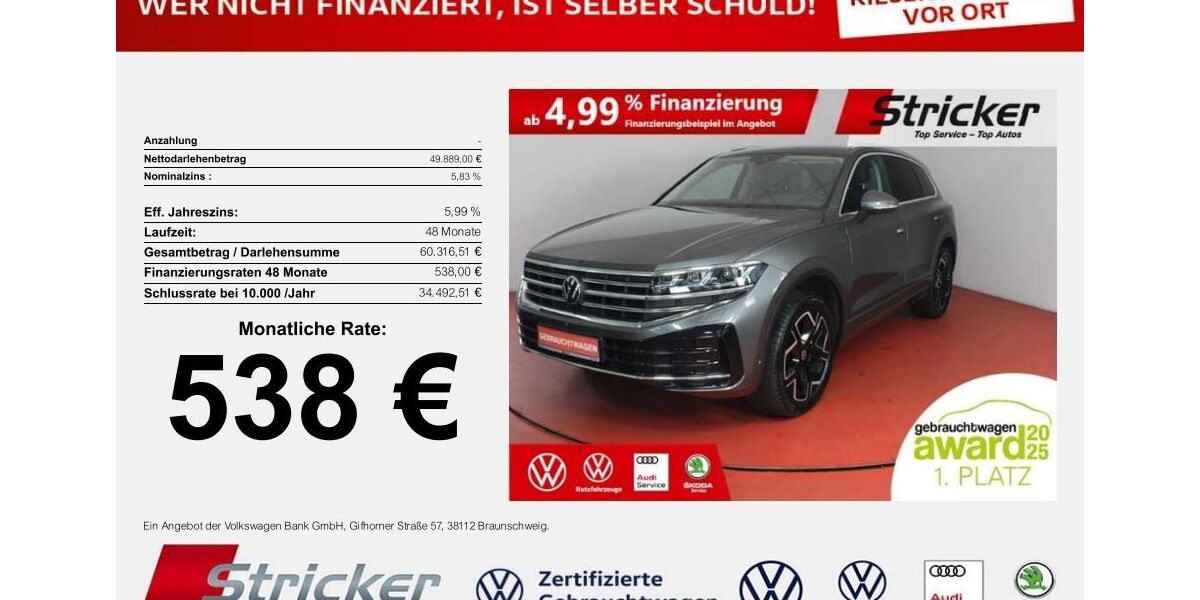 VW Touareg 24.855 km 49.889 &euro; Detmold 32760