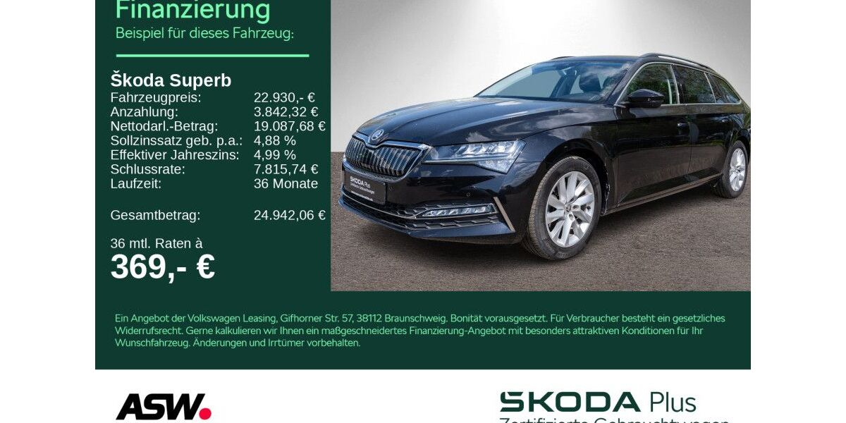 Skoda Superb 54.700 km 22.930 &euro; Heilbronn 74076