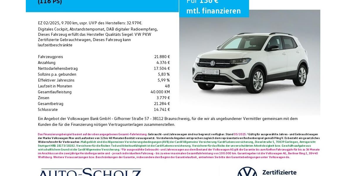 VW T-Cross 9.700 km 21.880 &euro; Bayreuth 95448