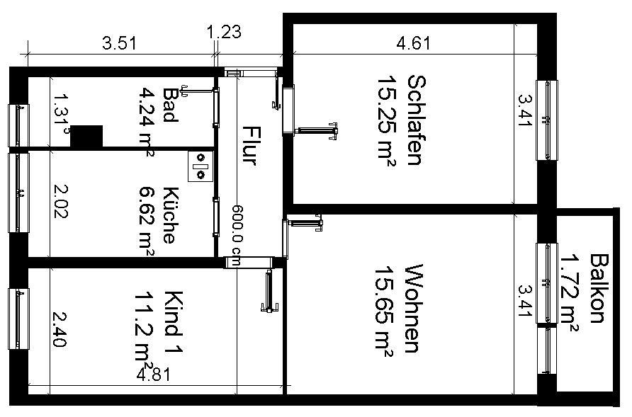 Etagenwohnung Dippoldiswalde - 3 Zimmer, 59 m&sup2;, 334&euro; | Angebot:25103368