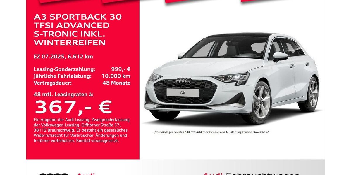 Audi A3 6.701 km 32.980 &euro; Bremerhaven 27576