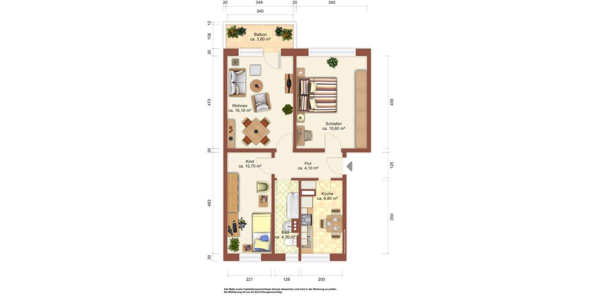 Etagenwohnung Löbau - 3 Zimmer, 60 m&sup2;, 377&euro; | Angebot:25790171