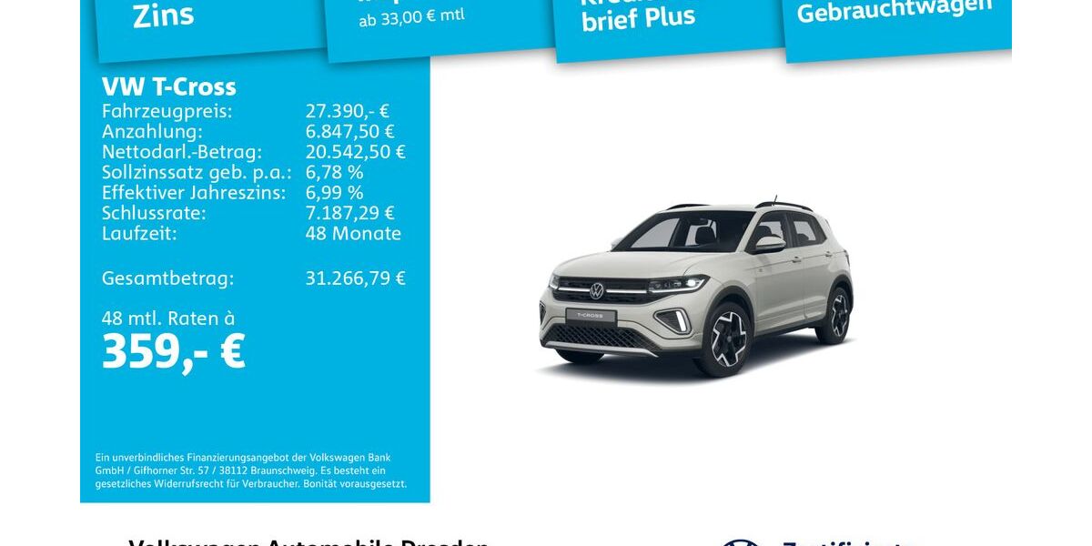 VW T-Cross 5.395 km 27.390 &euro; Dresden 01067