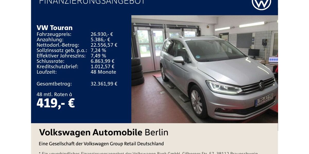 VW Touran 60.970 km 26.930 &euro; Berlin 12681