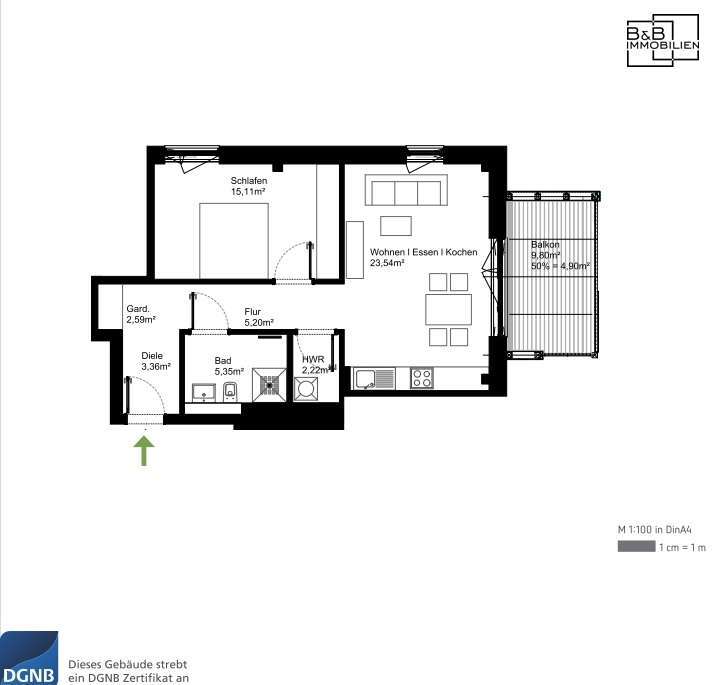 Wohnung zum Kaufen in Trier Petrisberg 299.500 € 62.4 m²