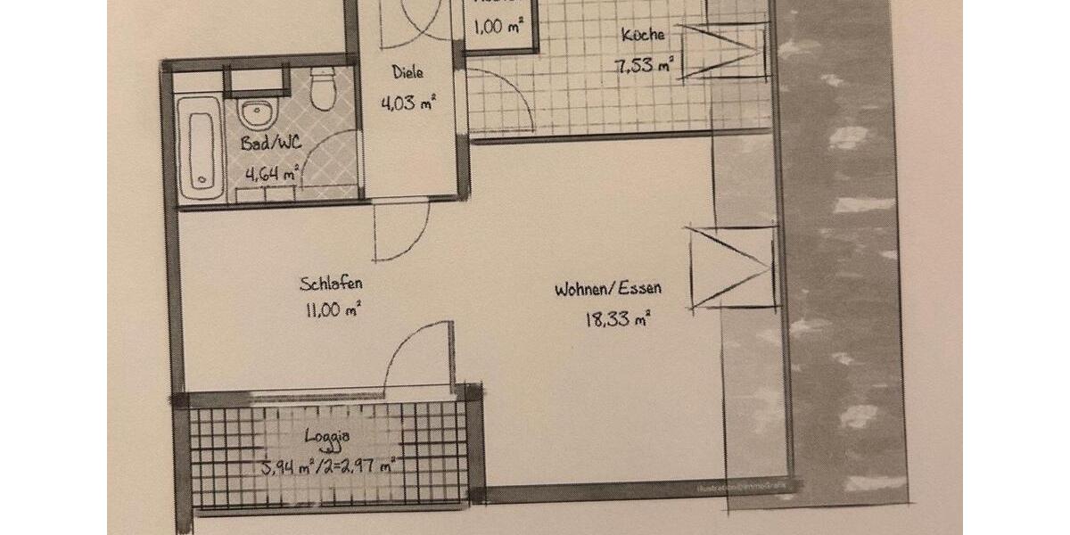 Dachgeschoßwohnung Leimen - 1.5 Zimmer, 50 m&sup2;, 639&euro; | Angebot:25979010