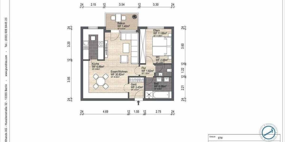 Etagenwohnung Ostfildern Nellingen - 2 Zimmer, 64 m&sup2;, 289.000&euro; | Angebot:26204104