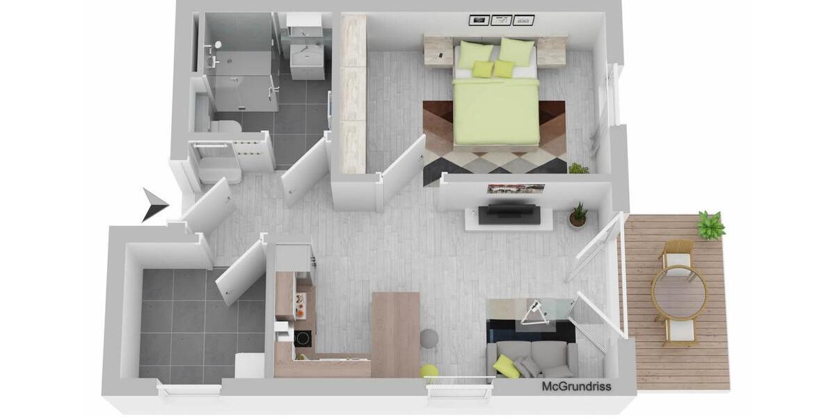 Etagenwohnung Drochtersen - 2 Zimmer, 41 m&sup2;, 600&euro; | Angebot:22065185