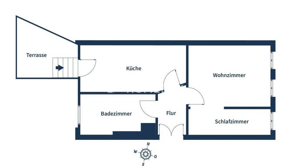 Attraktive 47 m²-Wohnung mit Terrasse in saniertem Jugendstilhaus in Stötteritz 1 zimmer