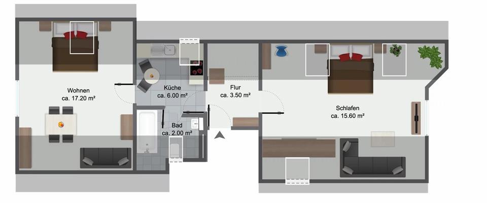 Dachgeschoßwohnung Meschede - 2 Zimmer, 45 m&sup2;, 420&euro; | Angebot:26041645