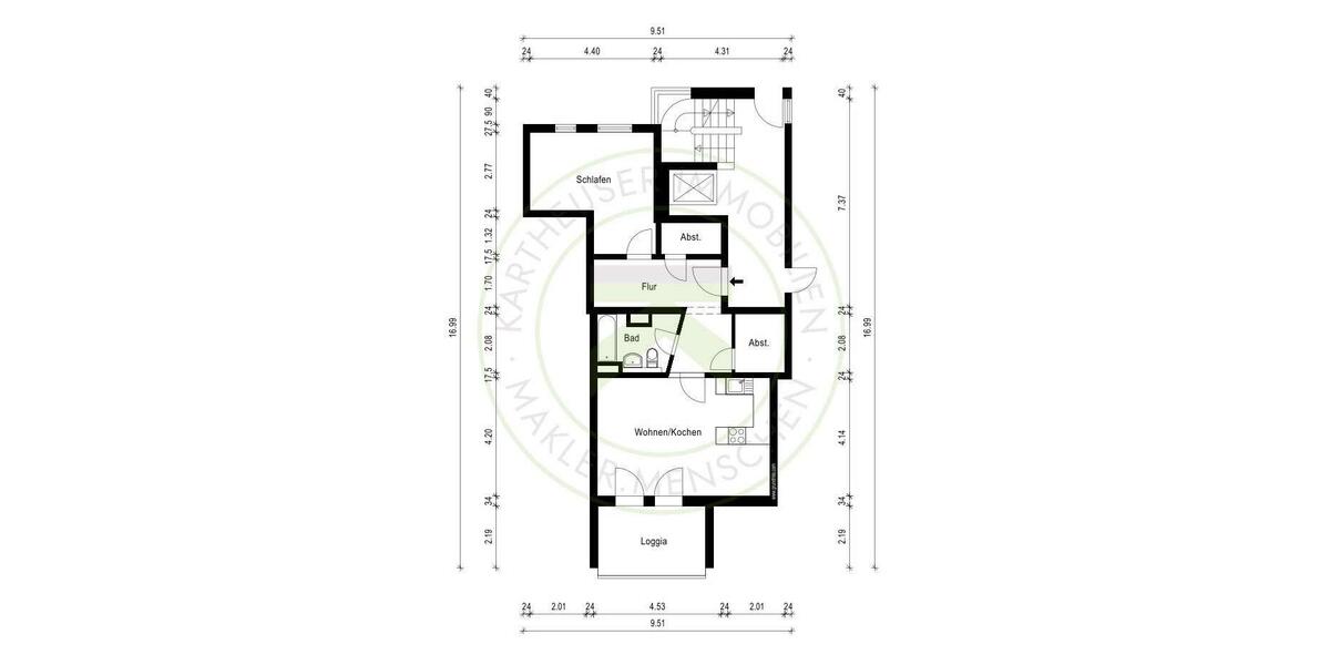 Erdgeschoßwohnung Heiligenhaus - 2 Zimmer, 67 m&sup2;, 570&euro; | Angebot:26262481