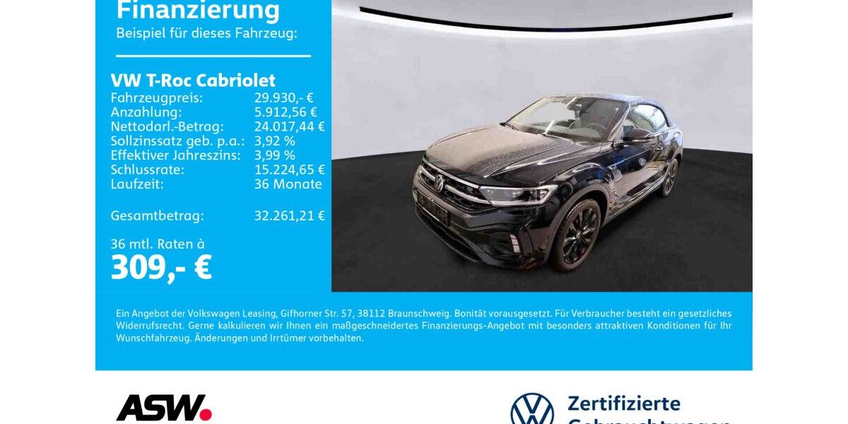 VW T-Roc 37.300 km 29.930 &euro; Bad Rappenau 74906