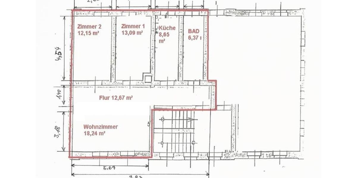 Etagenwohnung Oelsnitz (Vogtland) - 3 Zimmer, 71 m&sup2;, 450&euro; | Angebot:26632842