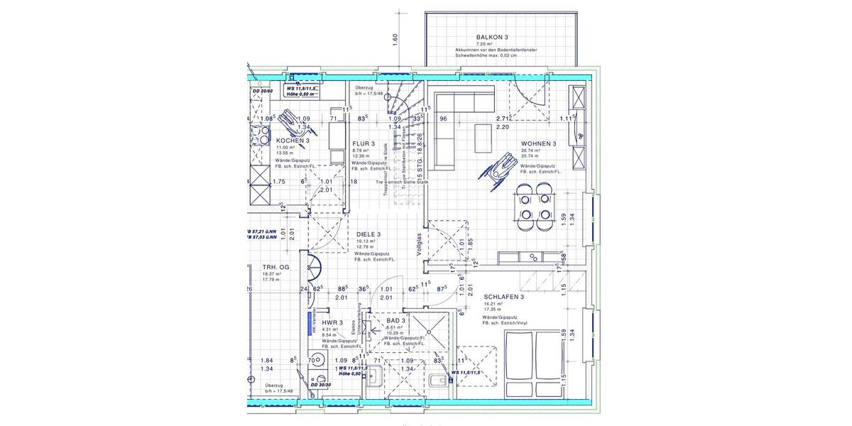Etagenwohnung Neuenkirchen - 4 Zimmer, 120 m&sup2;, 1.500&euro; | Angebot:26350527
