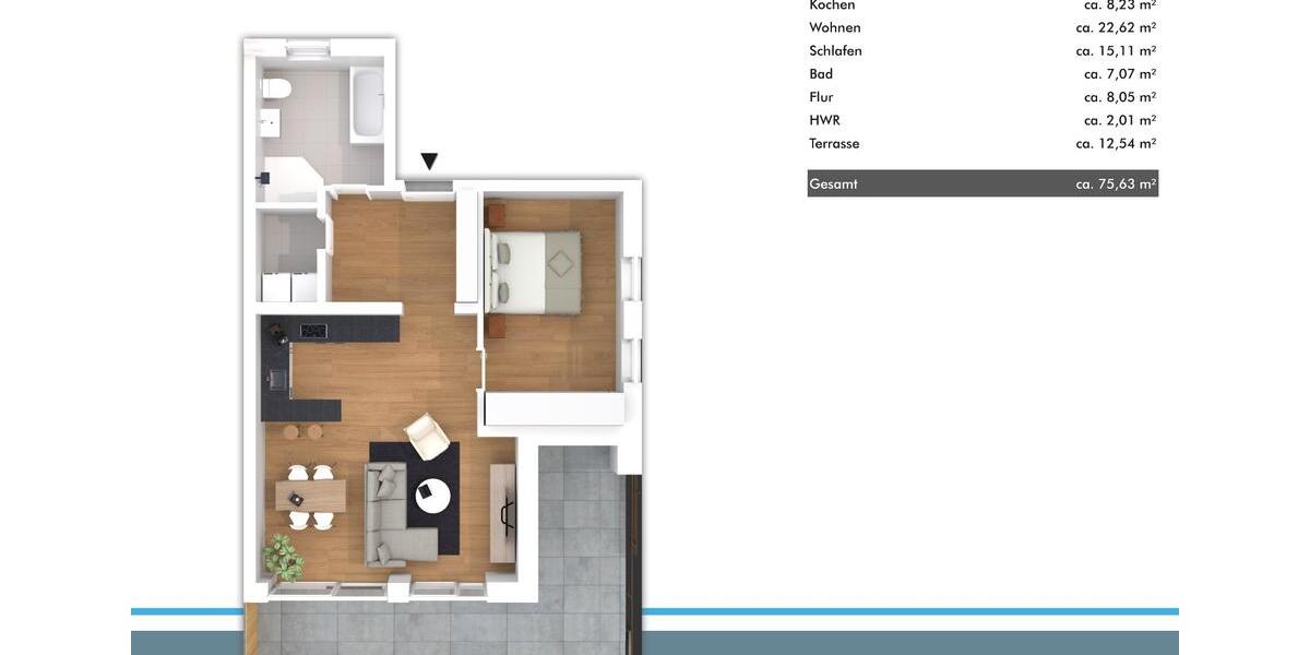 Erdgeschoßwohnung Vohenstrauß - 3 Zimmer, 76 m&sup2;, 289.663&euro; | Angebot:25570759