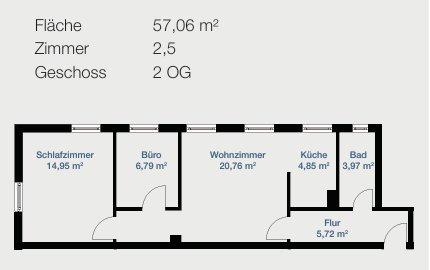 Etagenwohnung Arzberg - 3 Zimmer, 57 m&sup2;, 457&euro; | Angebot:26351872