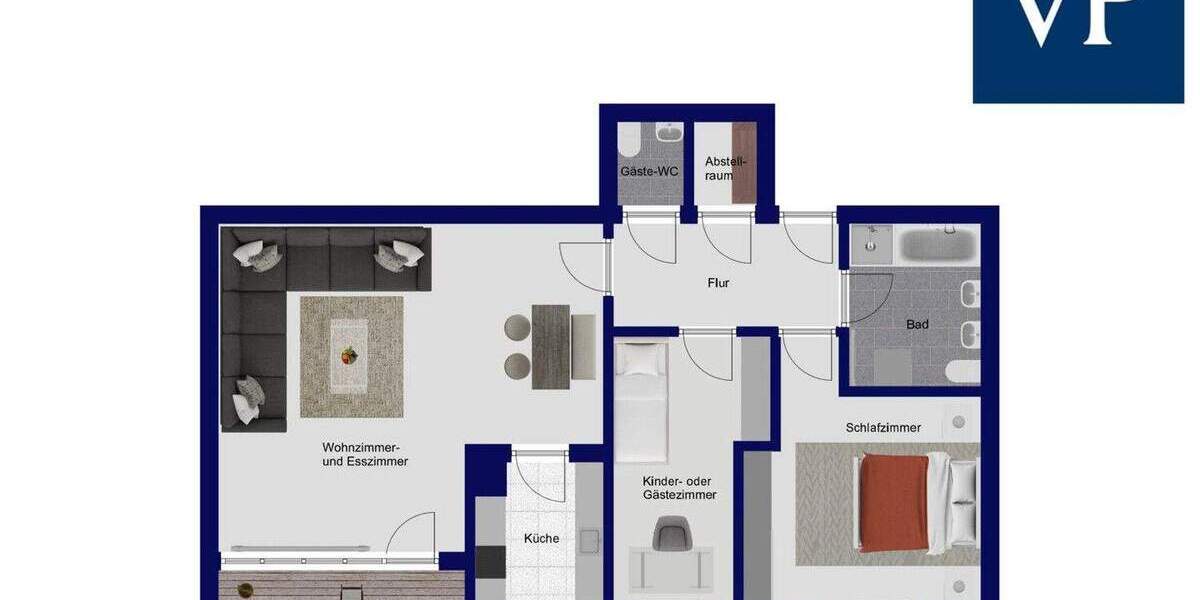 Helle 3,5-Zimmer-Komfortwohnung mit Balkon, Weitblick und Pkw-Stellplatz 3 zimmer
