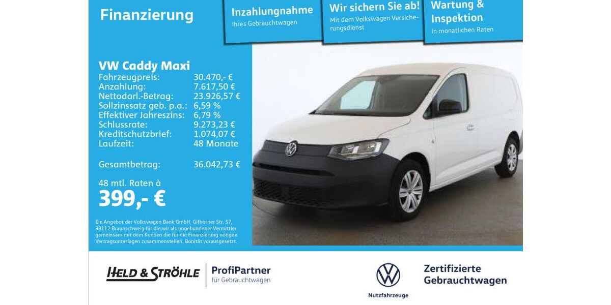 VW Caddy Maxi 21.587 km 30.470 &euro; Ulm 89079