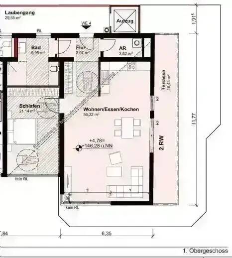 Etagenwohnung Trier Innenstadt - 2 Zimmer, 97 m&sup2;, 1.330&euro; | Angebot:26274487