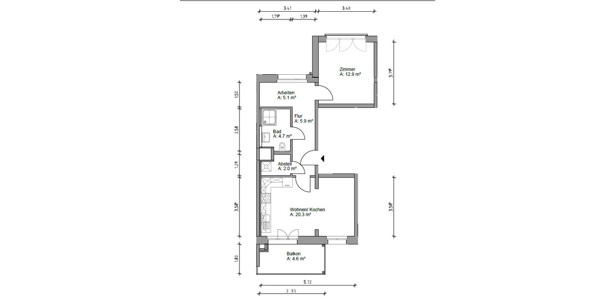 Etagenwohnung Prenzlau - 2 Zimmer, 54 m&sup2;, 353&euro; | Angebot:26380434