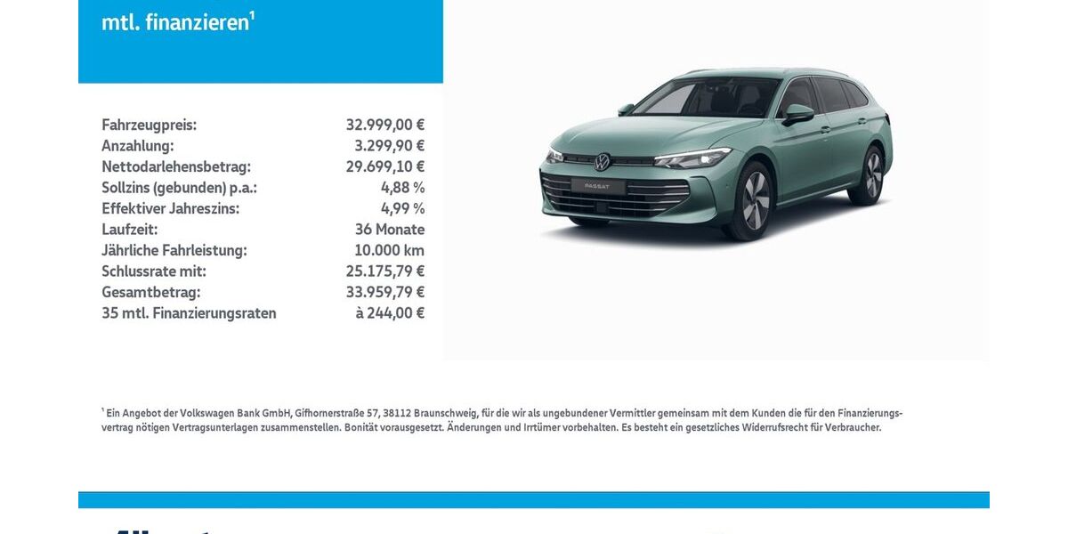 VW Passat Variant 18.335 km 32.999 &euro; Mühlhausen/Thüringen 99974