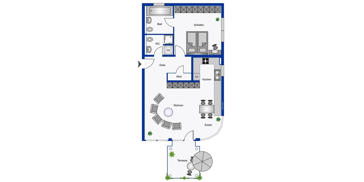 Bezugsfreie, barrierearme und frisch renovierte 2 Zimmer ETW mit Terrasse, Aufzug und TG-Stellplatz. - Etagenwohnung Sankt Augustin | Angebot:26777828