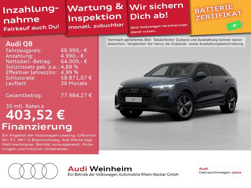 Audi Q8 28.468 km 67.999 € Weinheim 69469